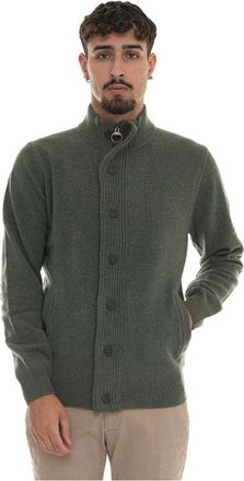 Barbour Wollen jas met elleboogstukken en zakken - Heren - Vesten - Groen - L - Wol - Truien & Vesten