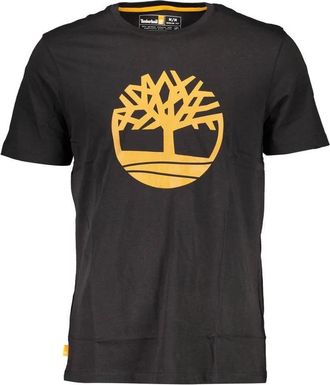 Timberland Zwart Katoenen T-shirt met Print Logo - Heren - T-shirts - Zwart - S - Katoen - Tops