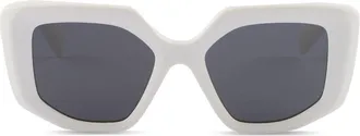 Prada Symbole irregular-frame sunglasses - women - Acetate - One Size - White