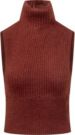 Max Mara Mxsplacido Maglia - Dames - Coltruien - Bruin - S - Wol - Truien & Vesten