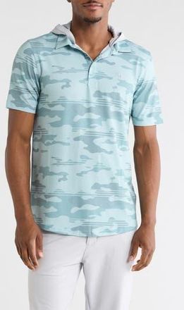Travis Mathew Featherweight Stealth Hooded Polo in Gray Mist at Nordstrom Rack, Size Xxx-Large