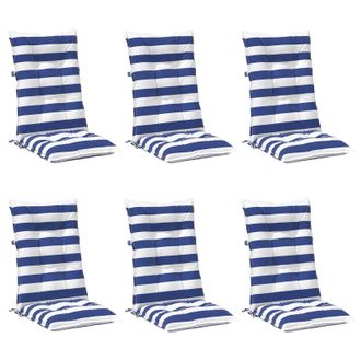 vidaXL Coj&iacute;n De Exterior 6 Pcs Azul Y Blanco 120 X 50 X 7 Cm Tela Vidaxl