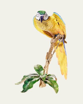 Jay Strongwater Hand-Painted Skyler Blue Macaw Figurine