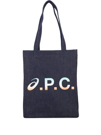 A.P.C. Shopper met logoprint - Blauw