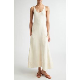 Toteme Sculpted Cotton Sabl&eacute; Dress in Ecru at Nordstrom, Size 6 Us