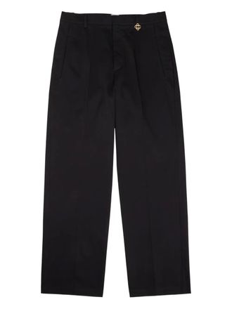 Casablanca emblem pleated trousers - Black