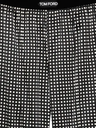 Tom Ford Mens Trousers Silk Black-Cream