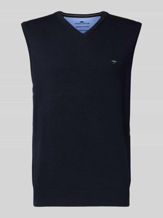 Fynch-Hatton Fynch-Hatton Pullunder mit Logo-Detail Modell Slipover Superfine in Marine, Gr&ouml;&szlig;e XL