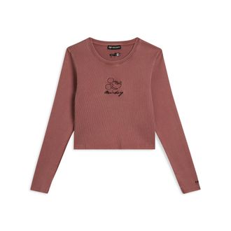 Freddy T-shirt cropped da donna a manica lunga con ricami Disney