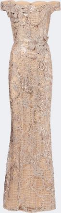 Elie Saab Embellished silk-blend tulle gown