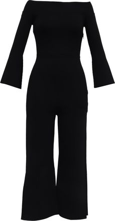 Roland Mouret Bateau Neckline Jumpsuit in Black Viscose