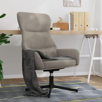 Nova Silla De Relajaci&oacute;n De Terciopelo Gris Claro Vidaxl