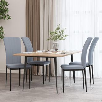 vidaXL Sillas De Comedor 4 Unidades Terciopelo Gris Claro Vidaxl