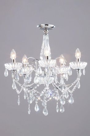 BHS Edith Flush Ceiling Light in Metallic Silver