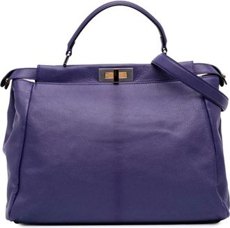 Fendi Pre-owned Handbags, female, Purple, Size: ONE SIZE Pre-owned Leather Handbag