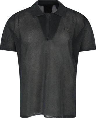 Lacoste Black Semi-Transparent Pique Satin Polo Shirt