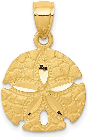 Diamond2Deal 14k Yellow Gold Sand Dollar Pendant
