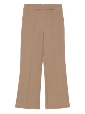 Staud centre-seam flared trousers - women - Nylon/Rayon/Elastane - S - Neutrals