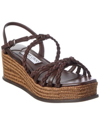 Jimmy Choo London Nyra 60 Suede & Leather Wedge Sandal