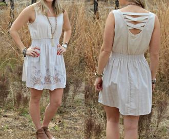 Blu Pepper Elastic Dress In Ivory