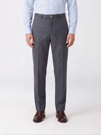 Brunello Cucinelli Slim Fit Sartorial Trousers in Virgin Wool and Silk
