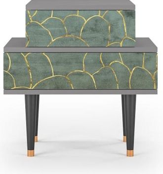 StoryZ Mesita de noche azul-verde 2 cajones L 58 cm