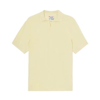 MC2 Saint Barth Polo Shirts, male, Yellow, Size: XL Charles Knit Stretch Piquet Polo Surfer