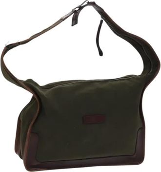 Gucci Pre-owned Canvas gucci-bags - Dames - Vintage Schoudertas - Groen - ONE Size - Leer - Vintage