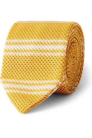 Mr P. 7cm Striped Knitted Silk Tie