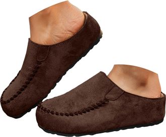 Generic Womens Suede Loafer Slip-Ons Clogs for Women Fashion Comfort Mules Shoes Fall Winter Round Toe Low Top Lightweight Casual Flat Loafers Indoor Outdoor 