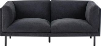 Beliani Beliani - 2 Seater Sofa Upholstered Fabric Metal Legs Living Room Furniture Black Vorgod