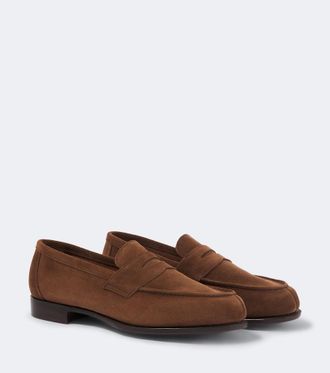 George Cleverley Cannes suede penny loafers