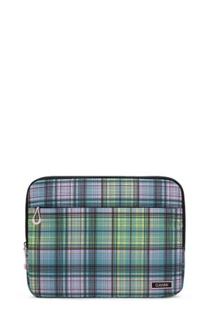 Ganni Green Printed Laptop Sleeve 13