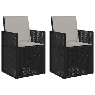 vidaXL Sillas De Comedor De Jard&iacute;n 2 Pcs Antracita Y Gris Claro Pp Vidaxl