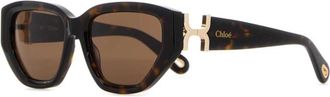 Chlo&eacute; Brown Logo Sunglasses