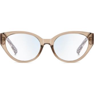 Kate Spade New York Caia 53mm Reading Glasses in Crystal Beige/Blue at Nordstrom, Size +1.50
