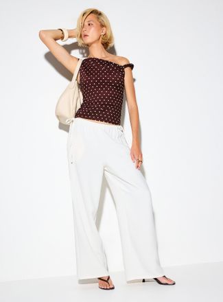 Icone Womens Side bows flowy crepe wide-leg pant