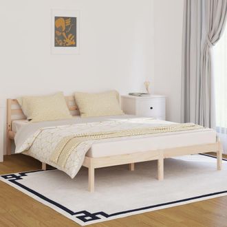 Berkfield Home Day Bed Solid Wood Pine 160x200 cm King Size in Brown