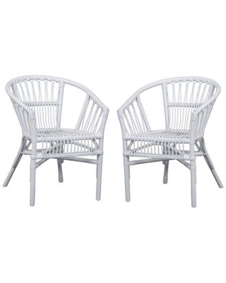 Safavieh Set Of 2 Adriana Rattan Accent Chairs