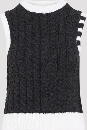 Thom Browne Aran kabelshelltop
