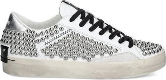 Crime London Gerafelde leren sneakers - Wit