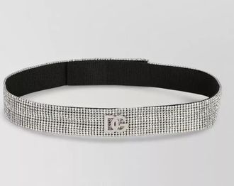 Dolce & Gabbana crystal embellished adjustable silver tone belt