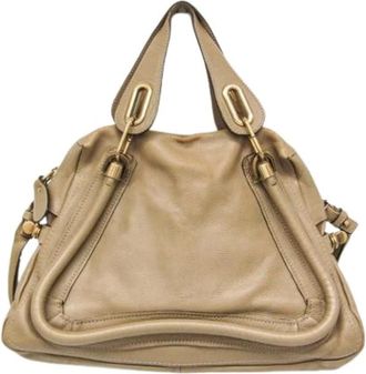 Chlo&eacute; Pre-owned Handbags, female, Beige, Size: ONE SIZE Pre-owned Paraty Medium Handbag