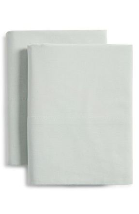Nordstrom Organic Cotton Percale Pillowcases in Green Mirror at Nordstrom, Size Standard