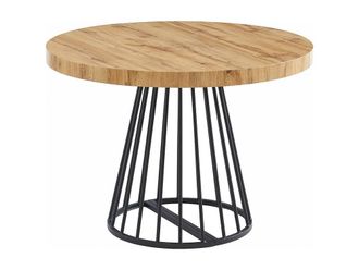 Vente-Unique 2 - 12 Seater Extendable Dining Table - MDF & Steel - Natural and in Black
