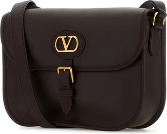 Valentino Garavani Mens Antibes Crossbody Bag Brown Calf Leather