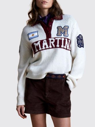 La Martina Jacquard Logo Wool Blend Knit Polo Shirt with Dropped Shoulders