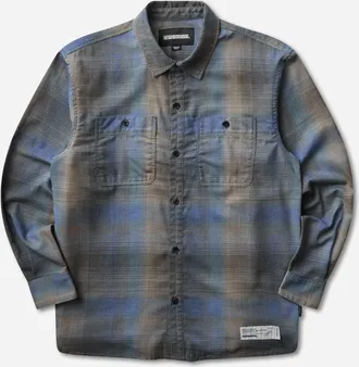 Neighborhood Men s Hombre Check Longsleeve Shirt Purple