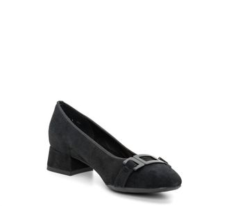 Ara Womens Buckle Block Heel Pump In Black