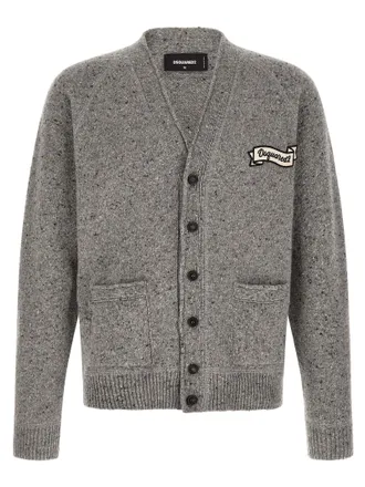 Dsquared2 Gray Wool Mens Cardigan